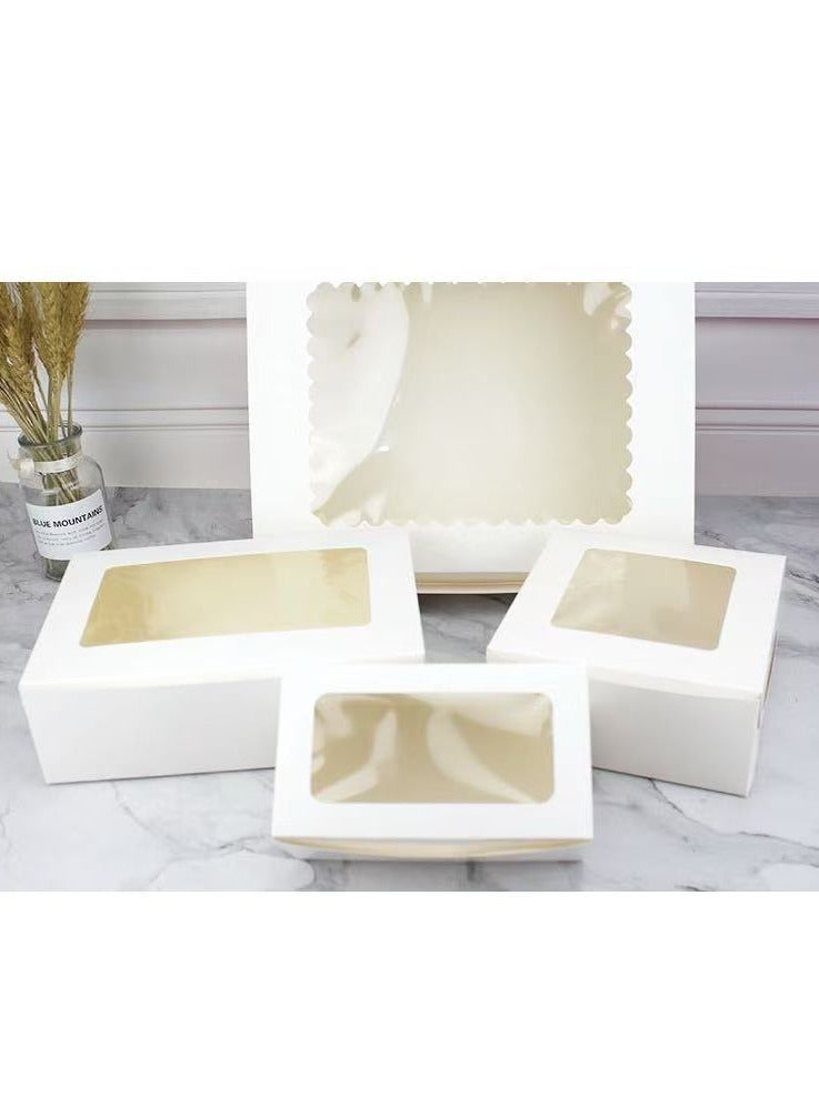 White 12-Piece 2-Cavities Kraft Paper Cupcake Box With Transparent Mini Window  - Image 2