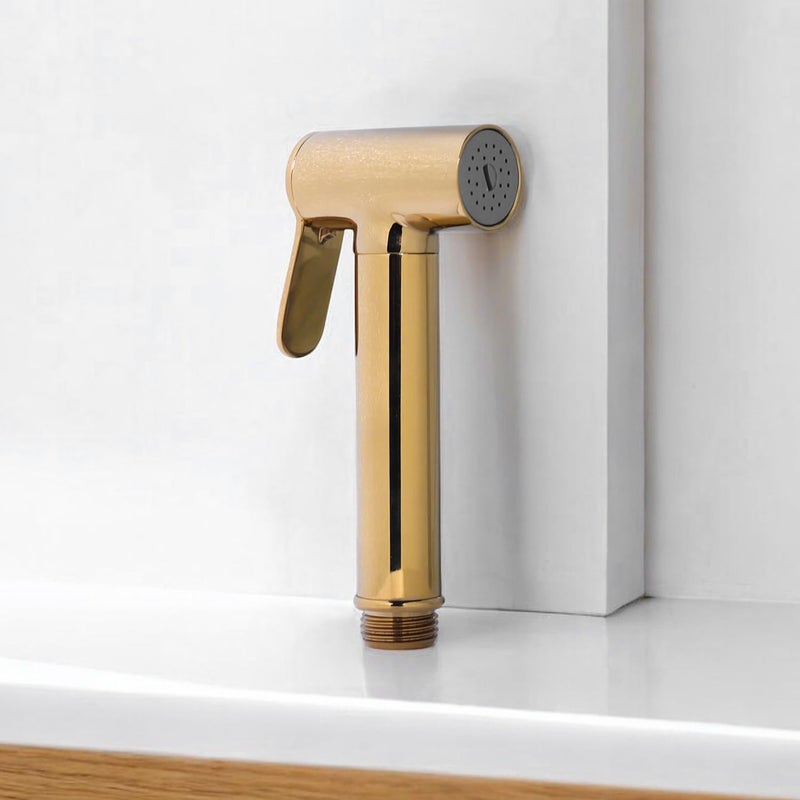 HOMEMATES HOMEMATES Brass Handheld Bidet High Pressure Health Faucet Jet Spray Shower Set for Bathroom/Western Toilet with Ultra Flexible 1mtr Wall Hook Hose Pipe, Gold Finish (Set of 1) - Image 3