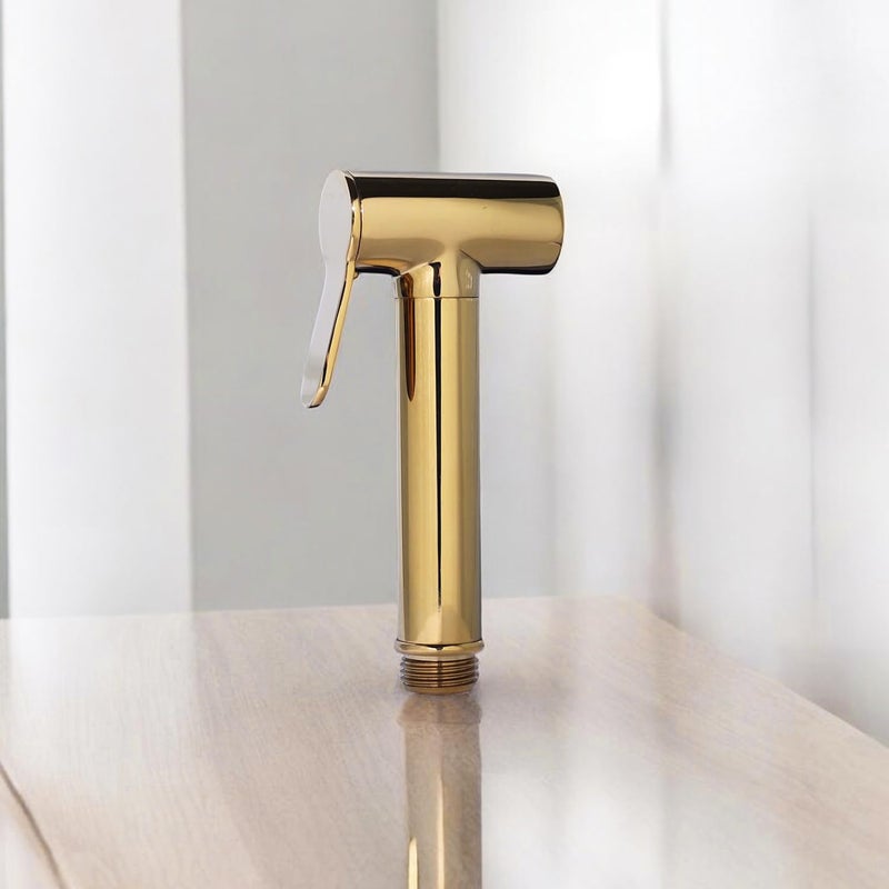 HOMEMATES HOMEMATES Brass Handheld Bidet High Pressure Health Faucet Jet Spray Shower Set for Bathroom/Western Toilet with Ultra Flexible 1mtr Wall Hook Hose Pipe, Gold Finish (Set of 1) - Image 2