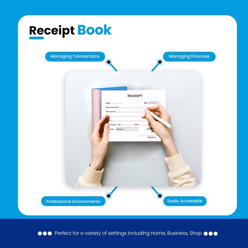 مارك دفتر إيصالات، مجموعة من 50 قطعة، مقاس 12.5 × 10 سم - Image 4