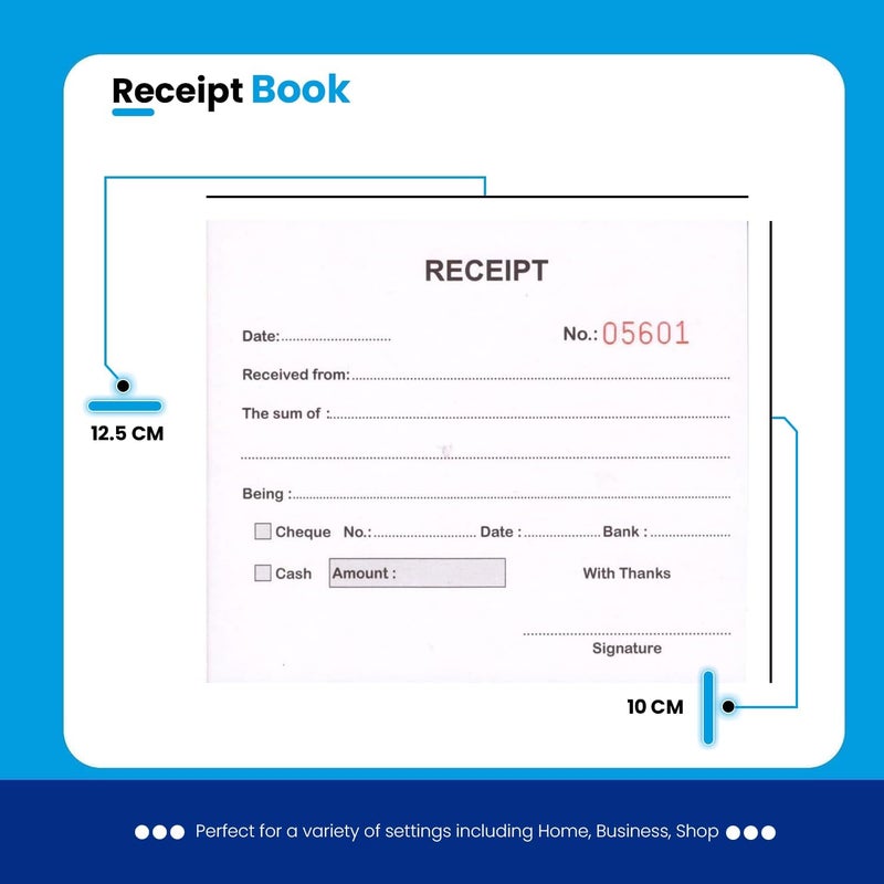 مارك دفتر إيصالات، مجموعة من 50 قطعة، مقاس 12.5 × 10 سم - Image 3