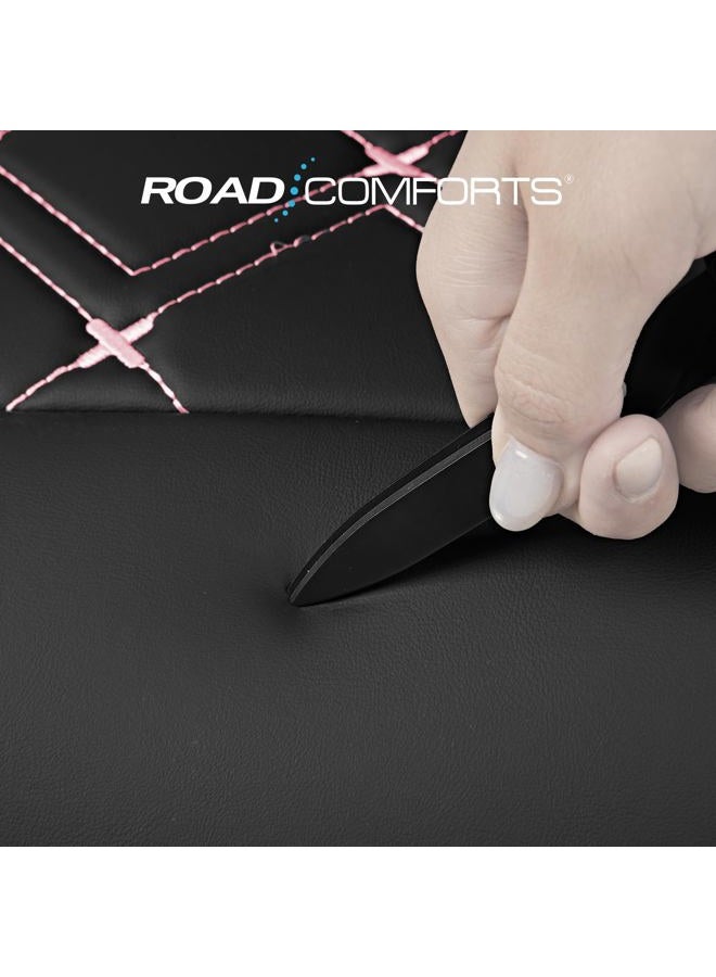 Road Comforts Seat Covers, Premium Leather Car Seat Covers Full Set for Women Girls,Airbag Compatible, Automotive Seat Covers Universal Fit Most Cars,Vans,Truck,SUV - Image 5