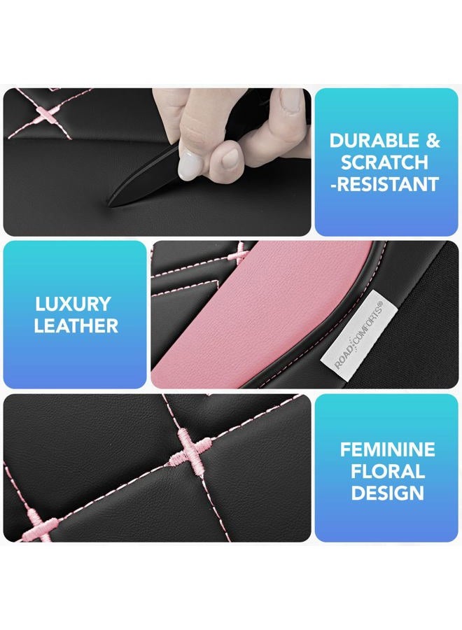 Road Comforts Seat Covers, Premium Leather Car Seat Covers Full Set for Women Girls,Airbag Compatible, Automotive Seat Covers Universal Fit Most Cars,Vans,Truck,SUV - Image 3