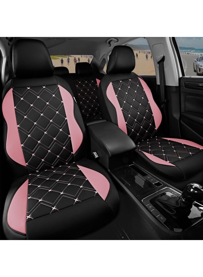 Road Comforts Seat Covers, Premium Leather Car Seat Covers Full Set for Women Girls,Airbag Compatible, Automotive Seat Covers Universal Fit Most Cars,Vans,Truck,SUV - Image 2