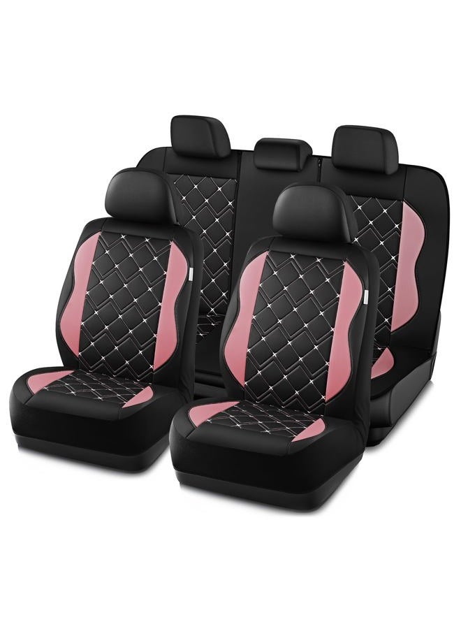 Road Comforts Seat Covers, Premium Leather Car Seat Covers Full Set for Women Girls,Airbag Compatible, Automotive Seat Covers Universal Fit Most Cars,Vans,Truck,SUV - Image 1