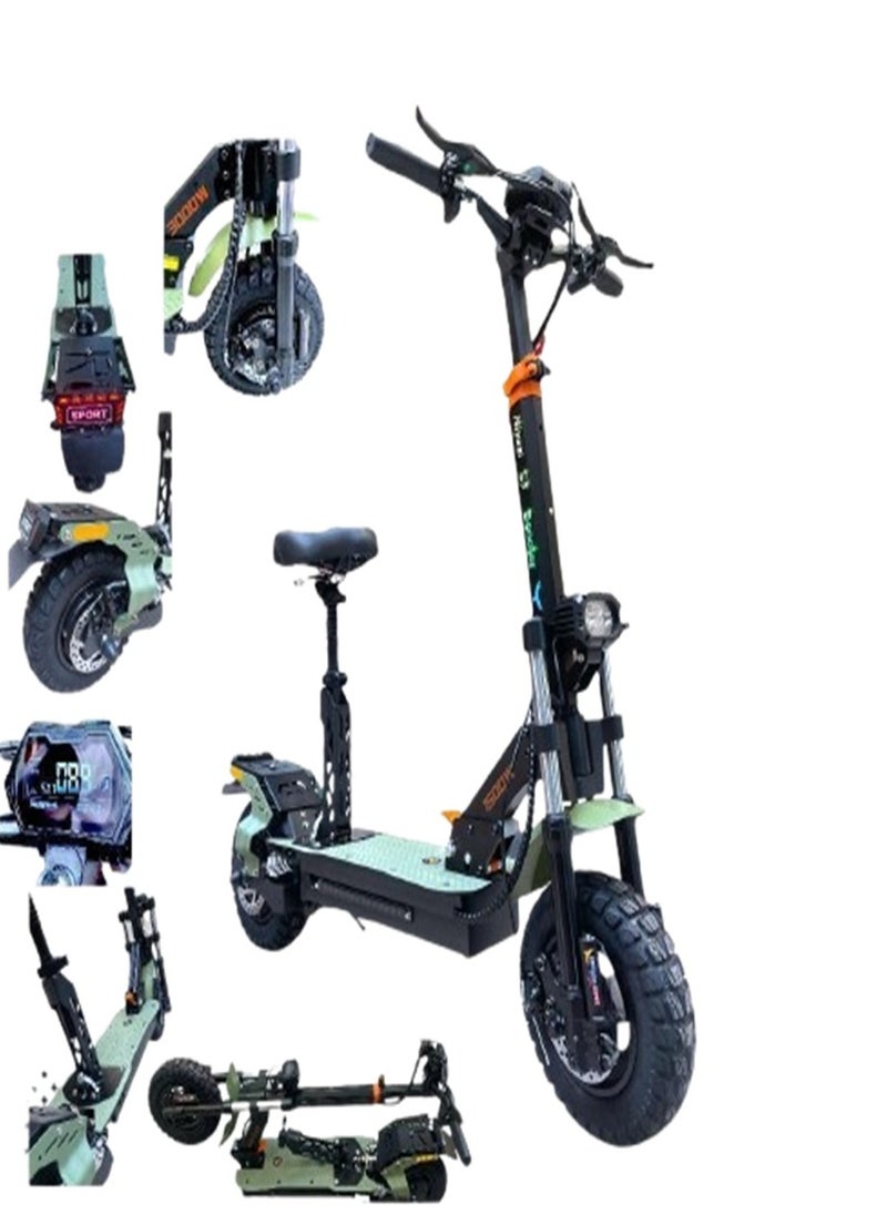Electric Scooter | Electric Scooter for Adults | RT5 PRO Electric Scooter with Original Russian Dual Motors | 3000W Power | 48V – 20Ah Battery | Dual Hydraulic Suspension | 11-Inch Tubeless Tires | Powerful LED Headlights | Rear Turn Signals + Horn | Sturdy, High-Quality Frame | All Spare Parts Available