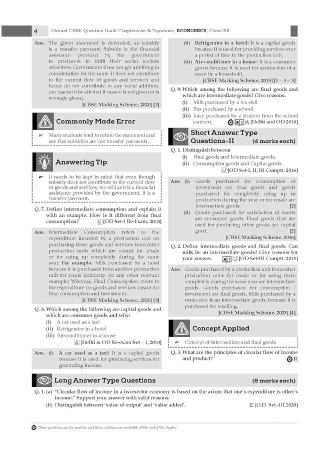 Oswaal CBSE Class 12 Economics Question Bank 2023-24 Book - Image 3