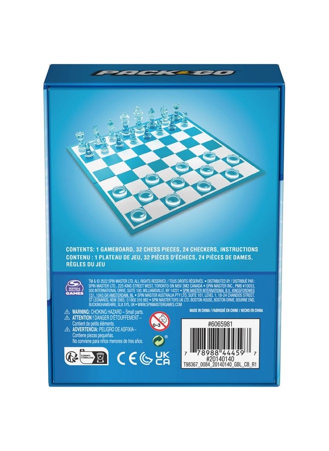 Spin Master Games Pack & Go Chess & Checkers Board Game From Spin Master Games Portable 2Player Games Chess Board Chess Set For Adults And Kids Ages 8 And Up  - Image 5