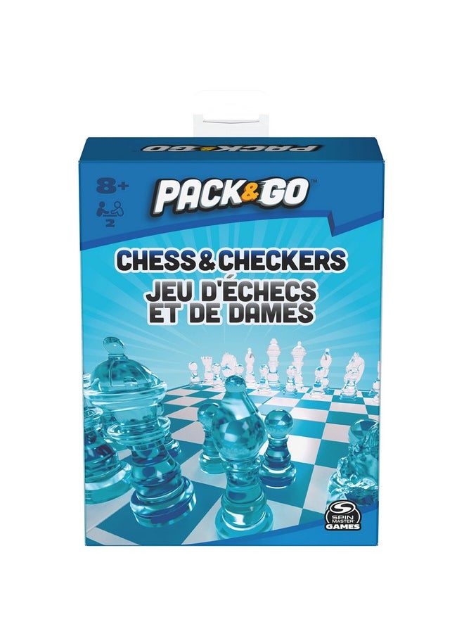 Spin Master Games - Pack & Go Chess & Checkers Board Game From Spin Master Games Portable 2Player Games Chess Board Chess Set For Adults And Kids Ages 8 And Up - Image 1