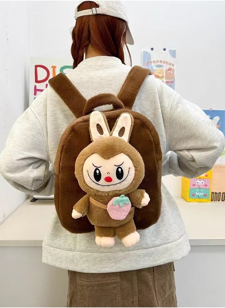 General labubu backpack doll plush toy backpack cute cartoon surrounding girl heart student school bag  - Image 1