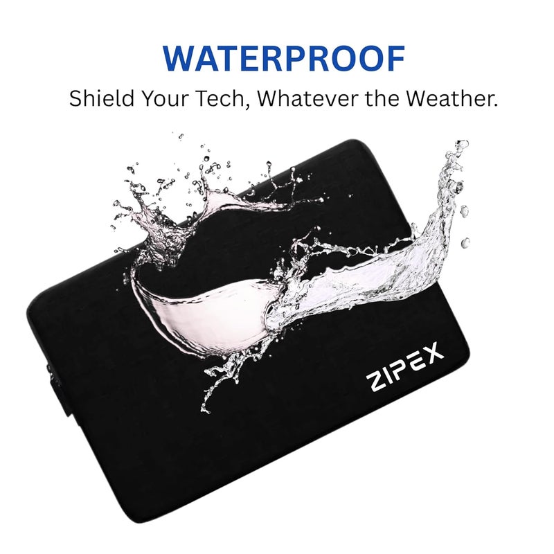 ZIPEX حافظة لابتوب 16 بوصة من فوتون مع حقيبة شاحن | لجميع أجهزة اللابتوب 15-15.6 بوصة | غلاف/كم لابتوب مقاوم للماء | للجنسين | أسود - Image 4