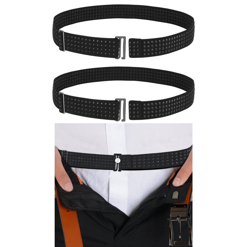 SUOSDEY Shirt Stays Belt for Men Shirt Tucker Holder Crop Top Band for Women Non-slip Adjustable Elastic Band - Image 1
