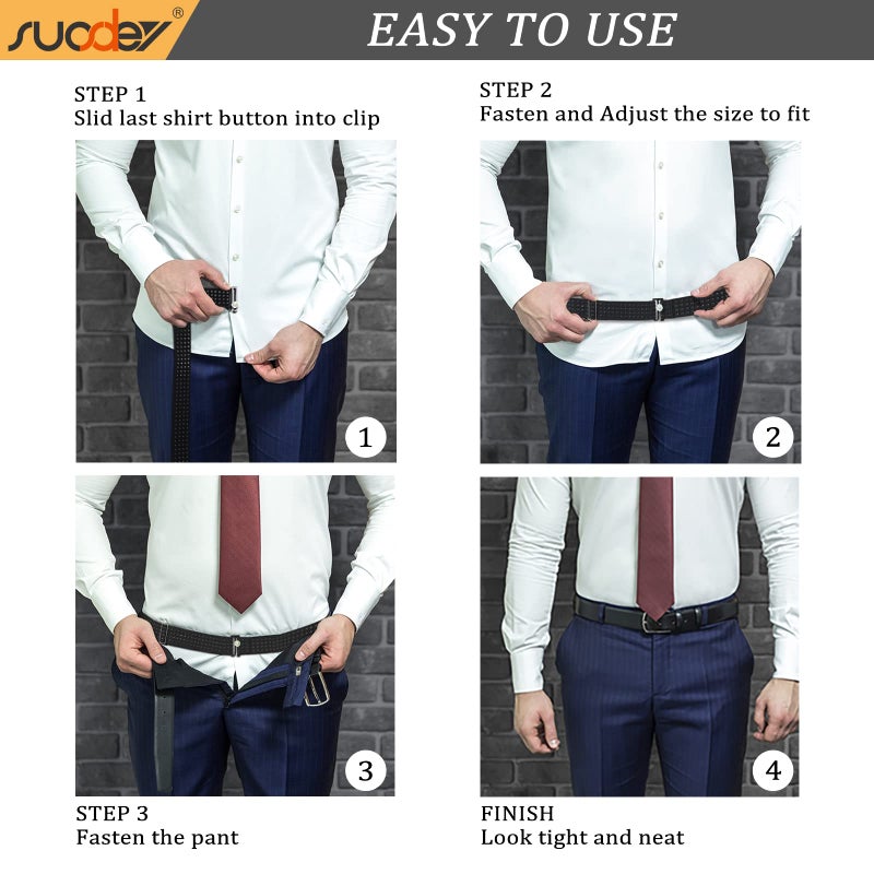 SUOSDEY Shirt Stays Belt for Men Shirt Tucker Holder Crop Top Band for Women Non-slip Adjustable Elastic Band - Image 5