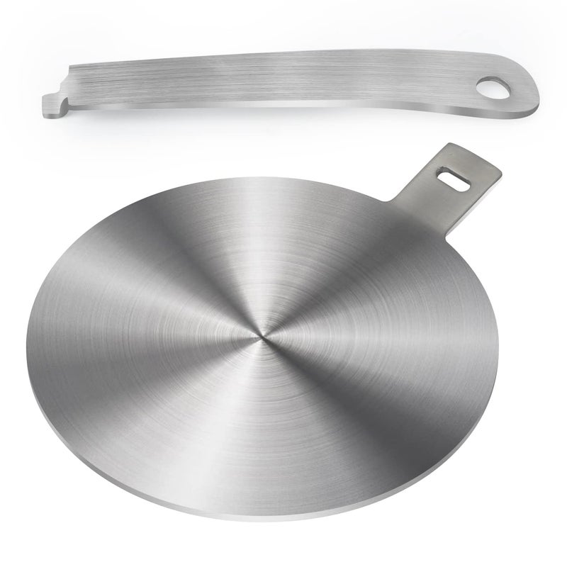 Amviner Induction Plate Adapter for Glass Cooktop Heat Diffuser for Electric Gas Glass Stove with Detachable Handle, 5.5 Inches - Image 1
