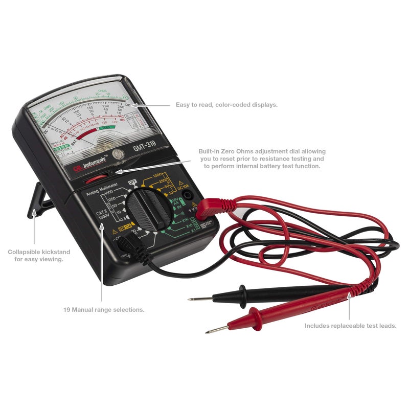 Gardner Bender GMT-319 Multimeter Tester, RJ-45 & RJ-11, 7 Function / 19 Range 1000V Black - Image 3