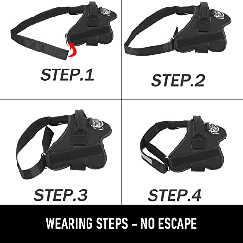 Bolux Dog Harness, No-Pull Reflective Dog Vest, Breathable Adjustable Pet Harness with Handle for Outdoor Walking - No More Pulling, Tugging or Choking (Black, L) - Image 3