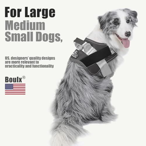 Bolux Dog Harness, No-Pull Reflective Dog Vest, Breathable Adjustable Pet Harness with Handle for Outdoor Walking - No More Pulling, Tugging or Choking (Black, L) - Image 5