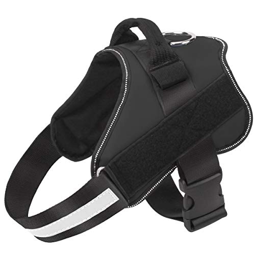 Bolux Dog Harness, No-Pull Reflective Dog Vest, Breathable Adjustable Pet Harness with Handle for Outdoor Walking - No More Pulling, Tugging or Choking (Black, L) - Image 1