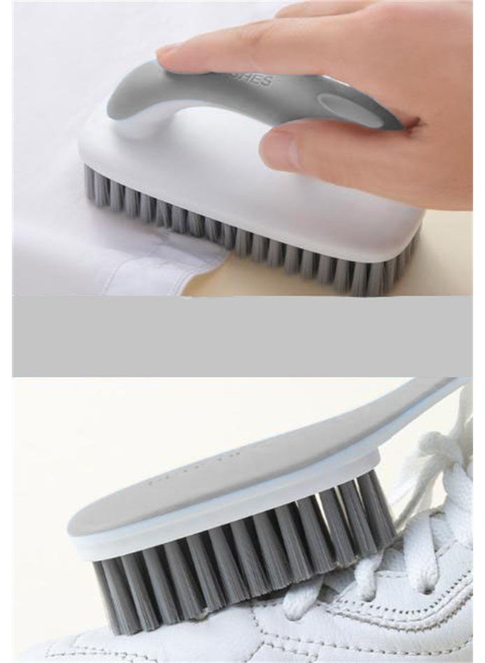 HOMESTAR 2 Pack Household Bristle Cleaning Brush, Stain Removal Carpet Brush, Shoe Brush Supplies Set with Comfort Grip for Cleaning Carpets Sneakers Clothes, Grey - Image 2