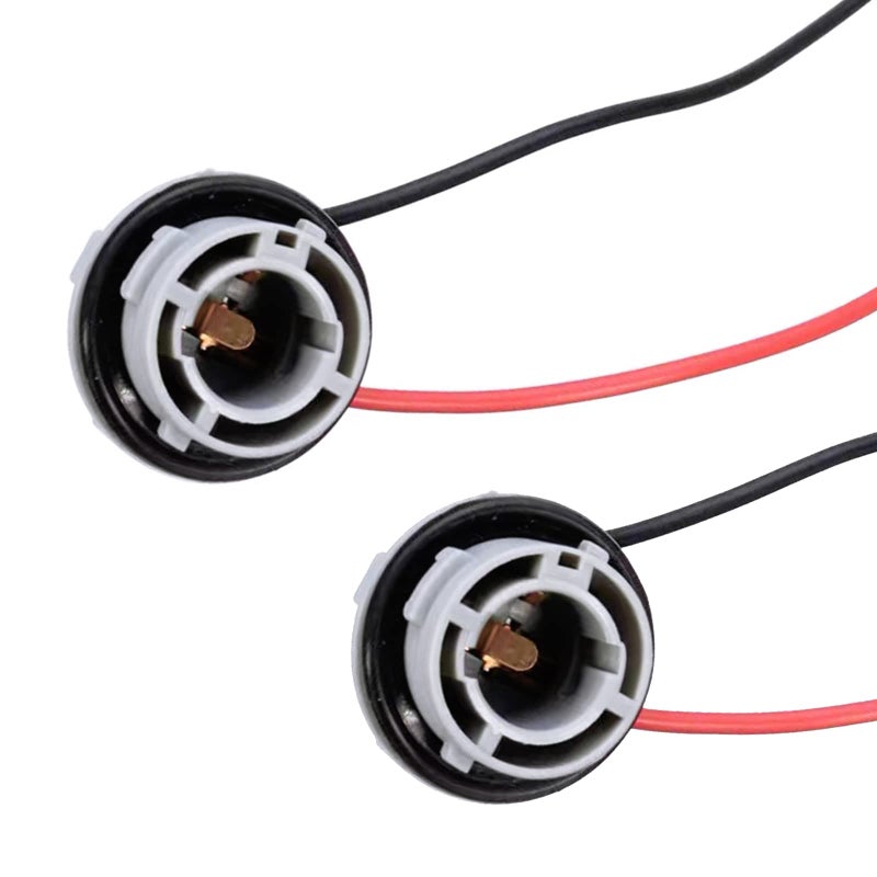 2 Pcs Plastic Bulb Socket Lamp Extension Holder Connector LED 1156 Waterproof Car Turn Signal Tail Stop Rear Brake Light Base Harness Plugs Connectors PreWired Wiring