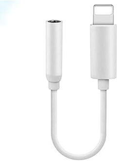 Lighting to Headphone Jack Aux Splitter Audio Adapter for iPhone 7/8/X/XS/XR (White)