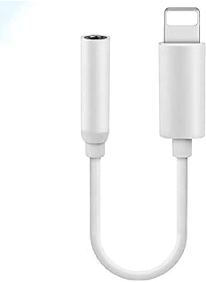 Generic - Lighting to Headphone Jack Aux Splitter Audio Adapter for iPhone 7/8/X/XS/XR (White) - Image 1