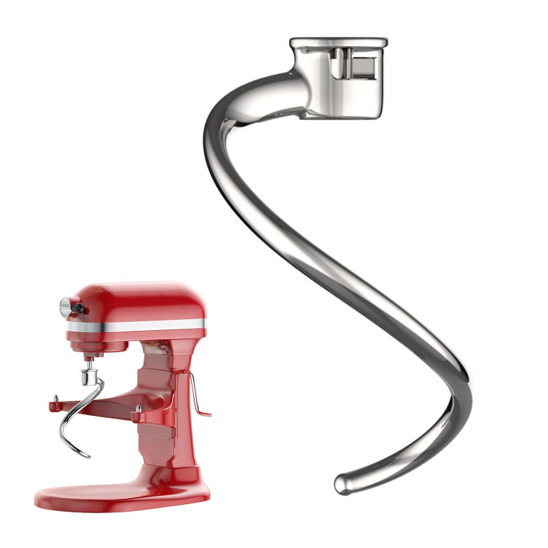 Cofun Stainless Steel Spiral Dough Hook for Kitchenaid 5Plus & 6QT Bowl-Lift Stand Mixers, Dough Hook for Kitchenaid Stand Mixer Dishwasher Safe, Efficient Kneading for Bread, Pizza, Pasta, Cookies - Image 1