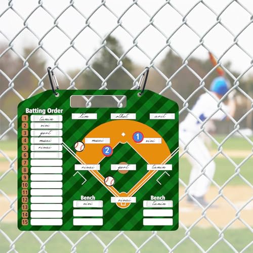SRG Magnetic Baseball Lineup Board | Baseball Dry Erase Coaching Broad | Softball Lineup Cards Marker Boards | Baseball Clipboard for Coaches | Baseball Lineup Board for Dugout - Image 3