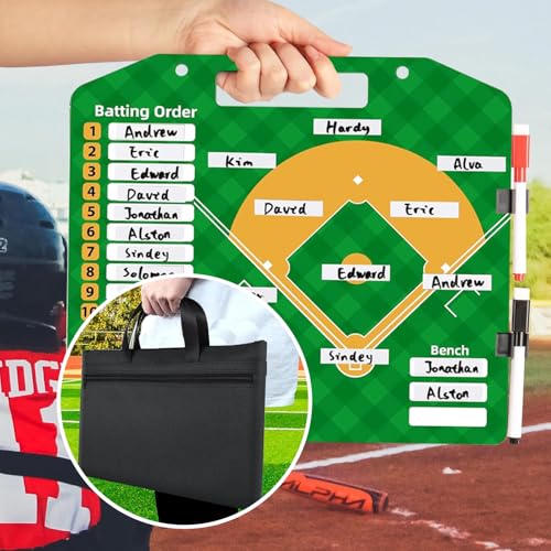 SRG Magnetic Baseball Lineup Board | Baseball Dry Erase Coaching Broad | Softball Lineup Cards Marker Boards | Baseball Clipboard for Coaches | Baseball Lineup Board for Dugout - Image 2