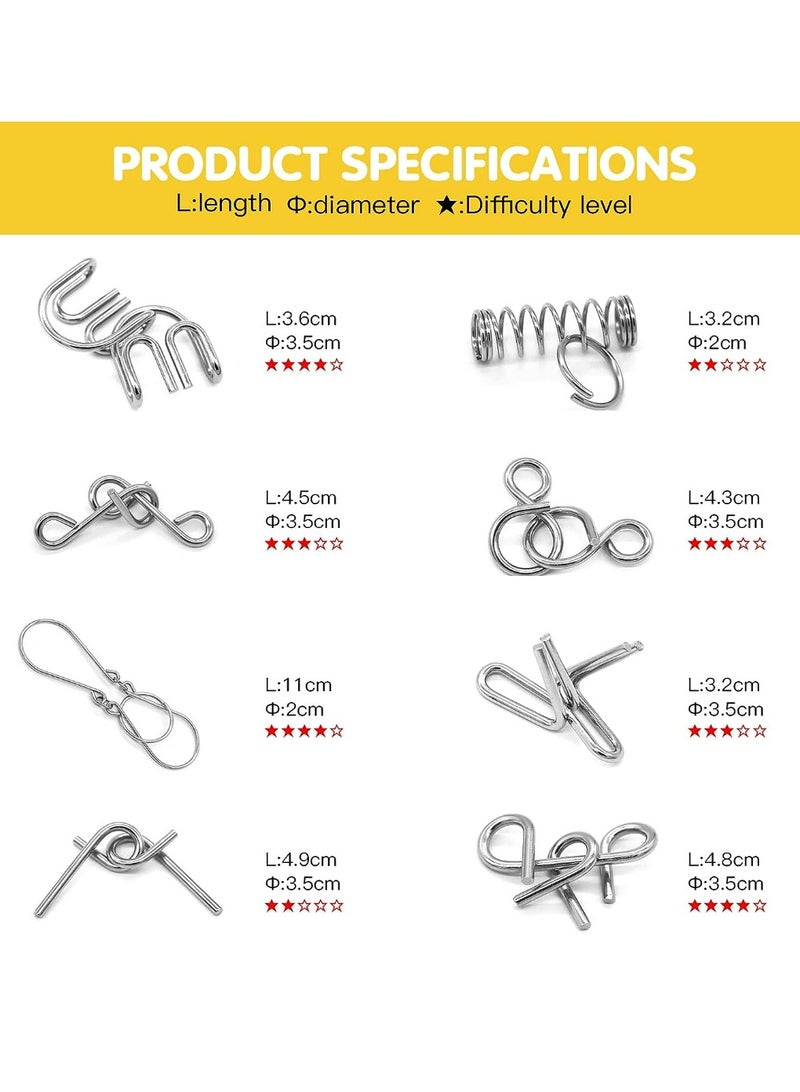 مجموعة من 16 لعبة اختبار الذكاء، ألعاب العقل، ألعاب الألغاز المعدنية، ألعاب الخدع السحرية - Image 2