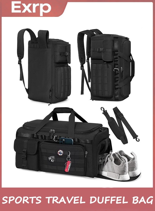 Exrp Gym Bag for Men, 35L Sports Travel Duffel Bag with Shoe & Laptop Compartment, Gym Workout Backpack Carry On Weekender Bag Overnight Backpack for Travel - Image 1