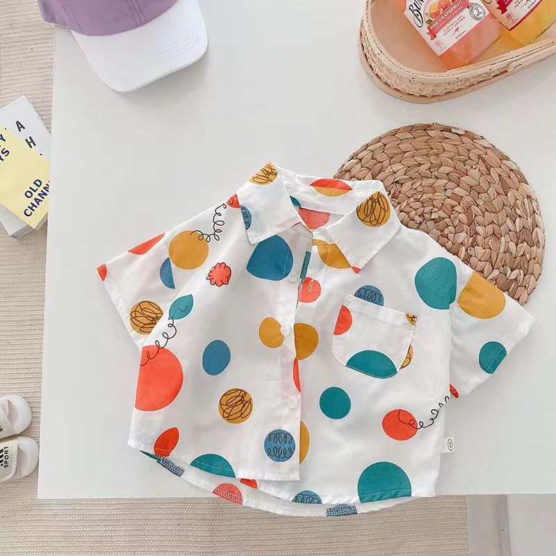 Boys' Suit Summer Dopamine New Children'S Summer Casual Shirt Shorts Handsome Baby Loose Trendy - Image 5