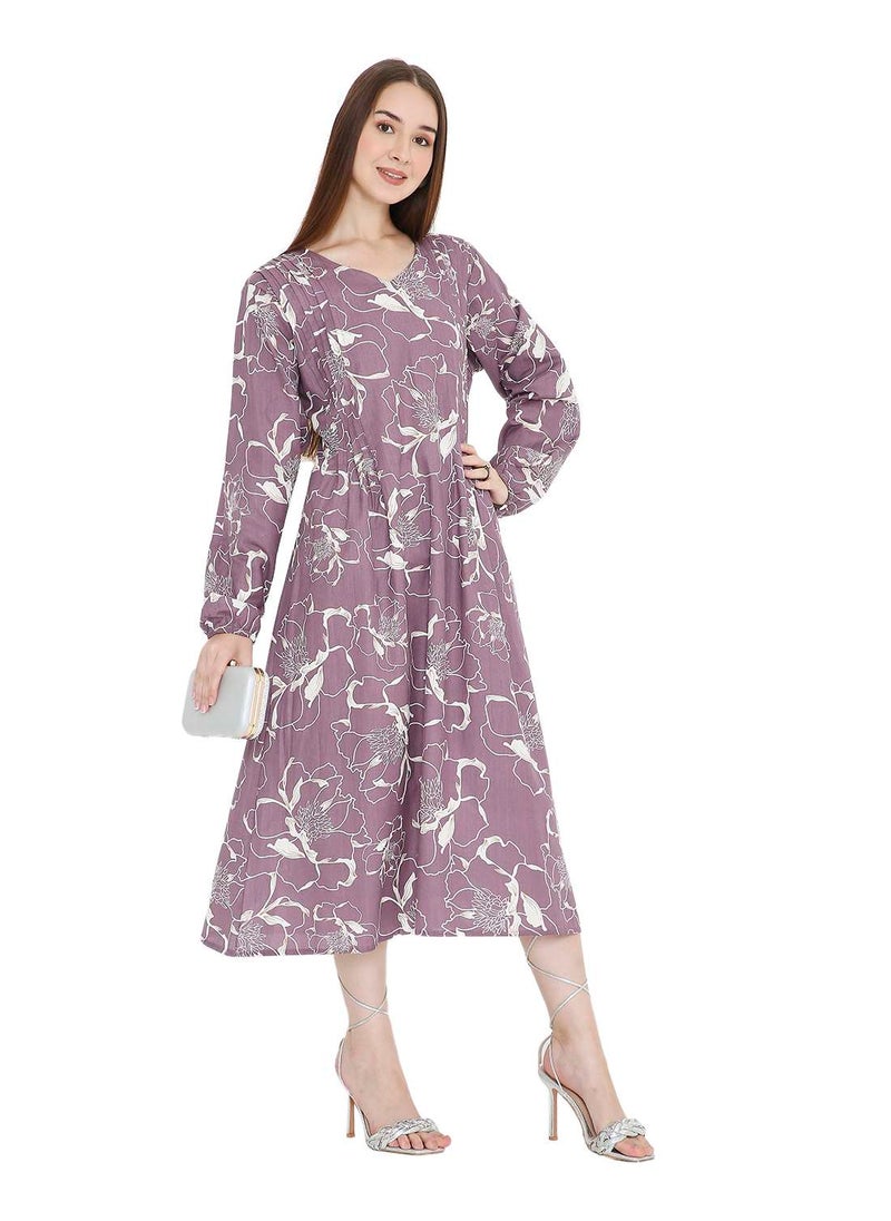 HANA & SARA UNIQUE PRINTED SHORT FARASHA MODEST WEAR ARABIC KAFTAN JALABIYA DRESS  - Image 1