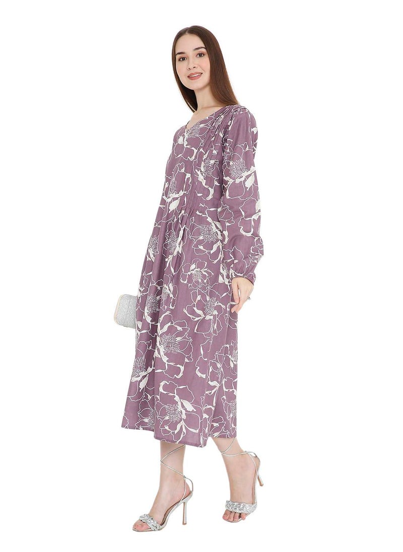 HANA & SARA UNIQUE PRINTED SHORT FARASHA MODEST WEAR ARABIC KAFTAN JALABIYA DRESS  - Image 5