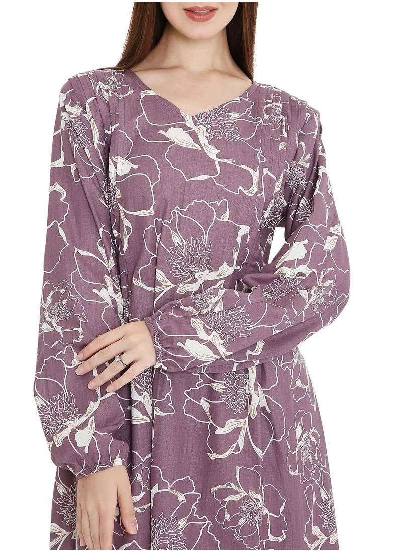 HANA & SARA UNIQUE PRINTED SHORT FARASHA MODEST WEAR ARABIC KAFTAN JALABIYA DRESS