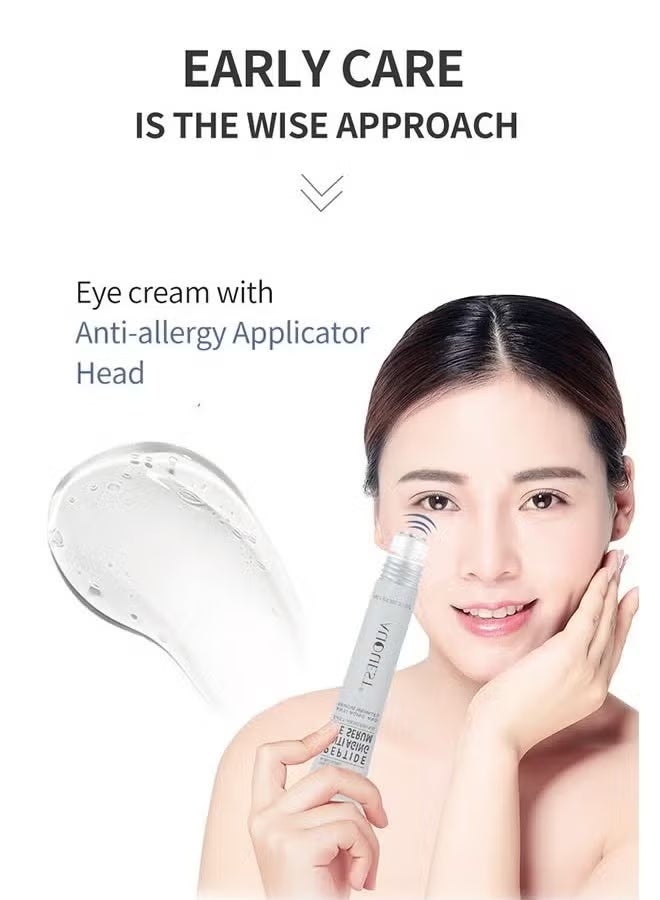 AuQuest Peptide Anti Aging Eye Serum 20ml, Anti-Aging and Remove Wrinkles Eye Serum, with Three 360° Massage Ball, Eye Cream with Anti Allergy Applicatorhead, Firming Lifting Eye Essence, Eye Care - Image 4