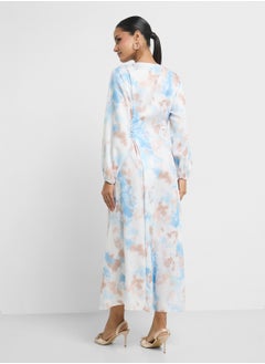 Khizana Printed Dress With Side Tie Up  - Image 2
