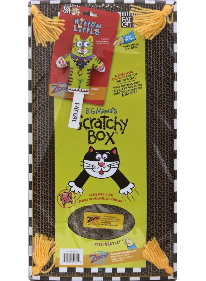 FAT CAT Big Mama's Scratch Cat Toy Box Includes 100% Organic Catnip Grown In The USA