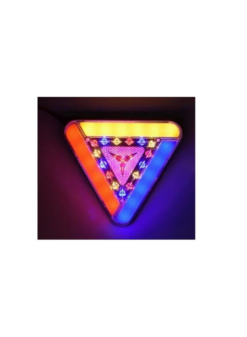 Emergency Car Rear Triangle Lights Set 2pcs North & Right Multi Color 12V/24V Break Proof - Image 2