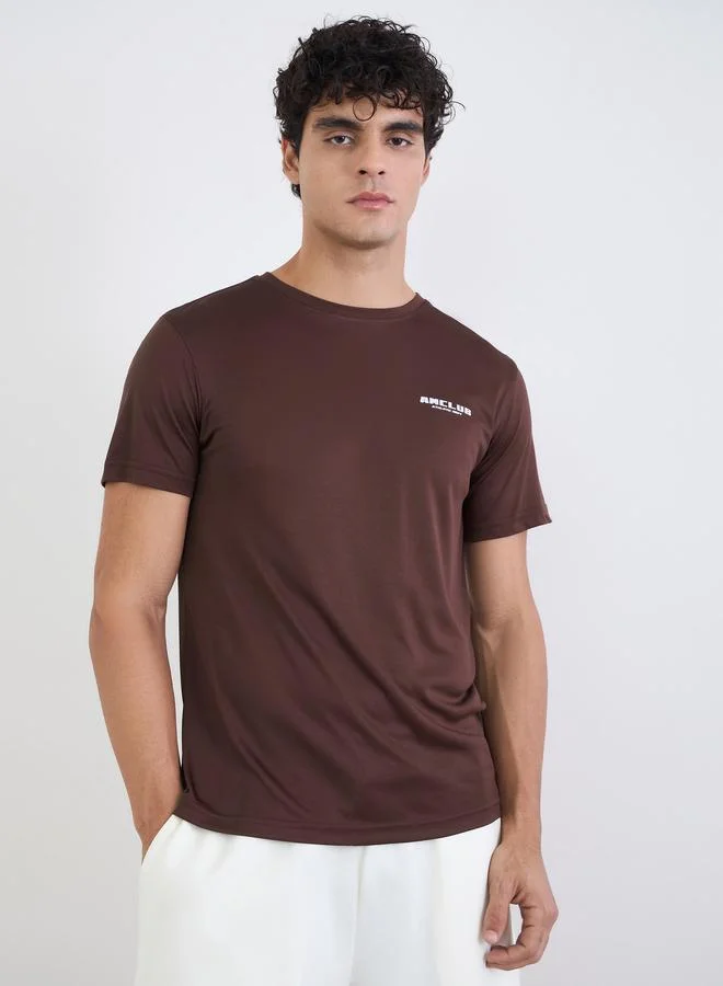 Styli  Men Front and Back Printed Regular Fit Active T-Shirt for Men | Best Price UAE