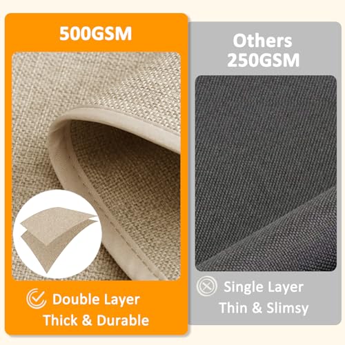 Joywell Beige Remote Control Holder Recliner Armchair Caddy Couch Caddy Sofa Armrest Organizer Linen Fabric Tan Taupe Sofa Arm Chair Caddie with 6 Pocket Storage for Magazine, Tablet, Phone, iPad - Image 2