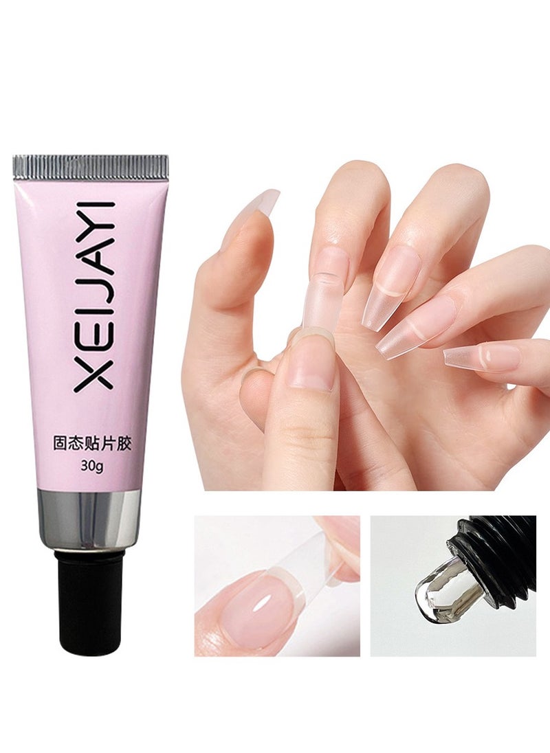 XEIJAYI XEIJAYI Super Strong Solid Glue Gel For Press On Nails , Acrylic Fake Nails .UV Light Curing , Long Lasting 30g Tube Design For Easier Application,For Nail Strengthening DIY Nail Art Home Salon Use  - Image 1