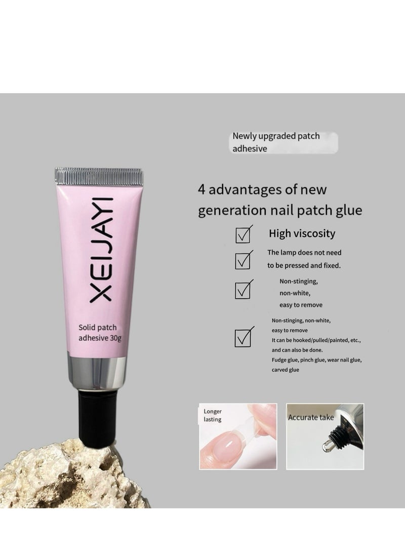 XEIJAYI XEIJAYI Super Strong Solid Glue Gel For Press On Nails , Acrylic Fake Nails .UV Light Curing , Long Lasting 30g Tube Design For Easier Application,For Nail Strengthening DIY Nail Art Home Salon Use  - Image 2