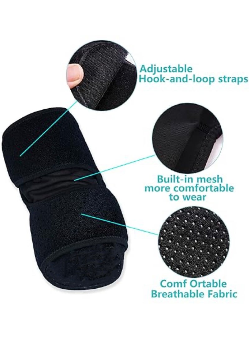 دعامة كوع مكونة من قطعتين، دعامة كوع قابلة للتعديل مع مثبت زنبركي مزدوج، كم ضغط للتنس للاعبي الجولف ومرفق التنس، ورفع الأثقال، والتهاب الأوتار، والتهاب المفاصل، والتعافي من الإصابات الرياضية، ومعدات - Image 4