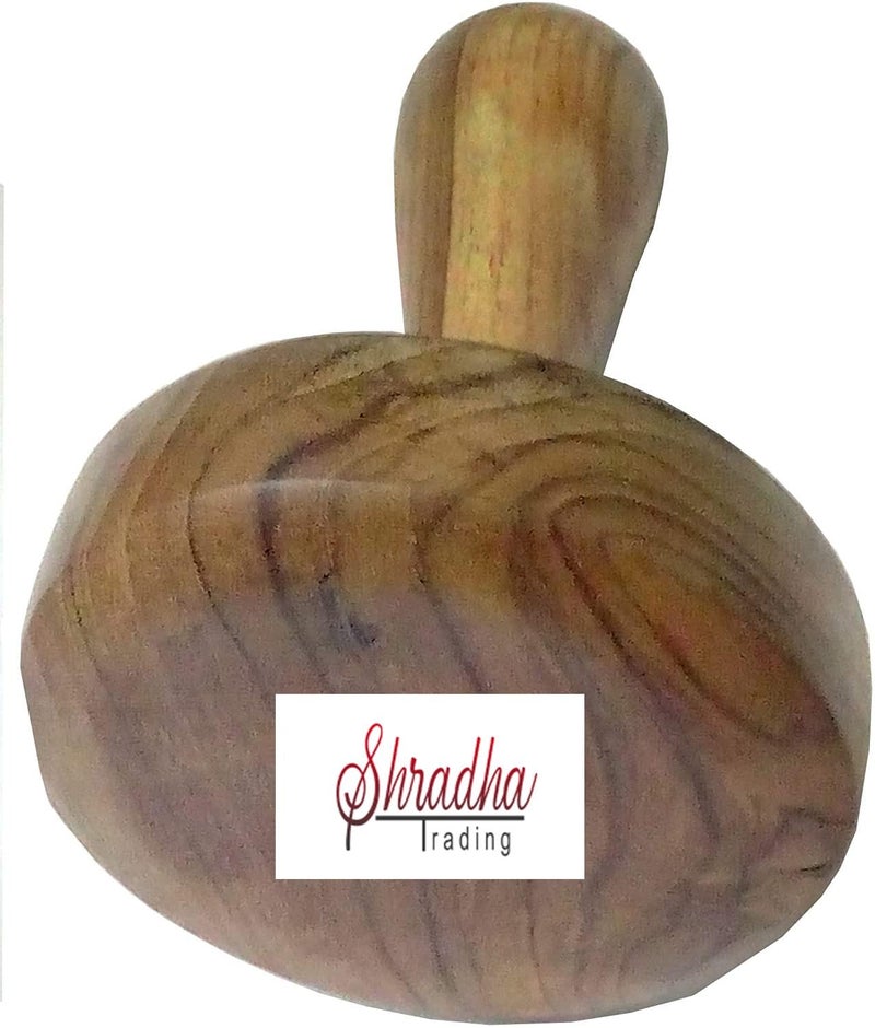 Shradha Trading Wooden Potato Masher, Wooden Roti Chapati Presser,roti bhakri or khakara on tava Presser, Crusher - Image 2