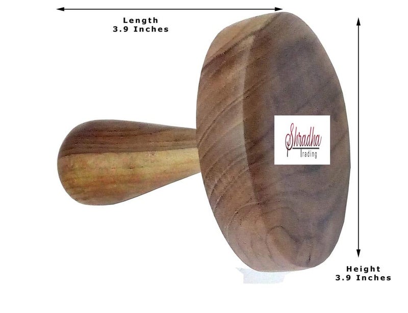 Shradha Trading Wooden Potato Masher, Wooden Roti Chapati Presser,roti bhakri or khakara on tava Presser, Crusher - Image 3