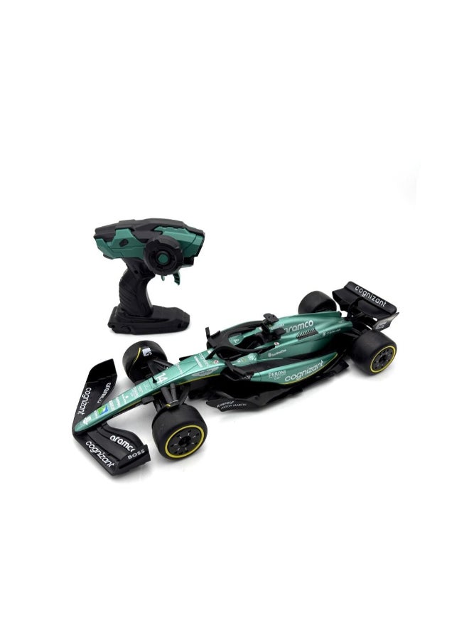 RW Aston Martin Aramco Formula 1 Remote Control Car 1:14 Scale 2.4GHz RC Racing Car with Lights, Rechargeable Battery, High-Speed Performance, Official F1 Style Design for Kids 6+ - Image 1