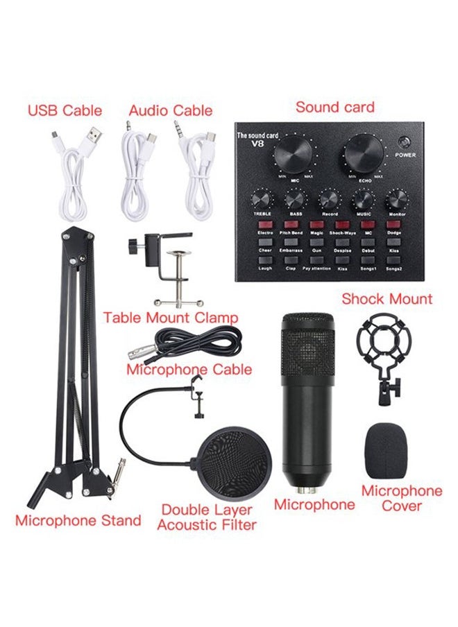NIBEMINENT 13-Piece Multi-Functional Live Sound Card Set Black/White/Gold  - Image 5