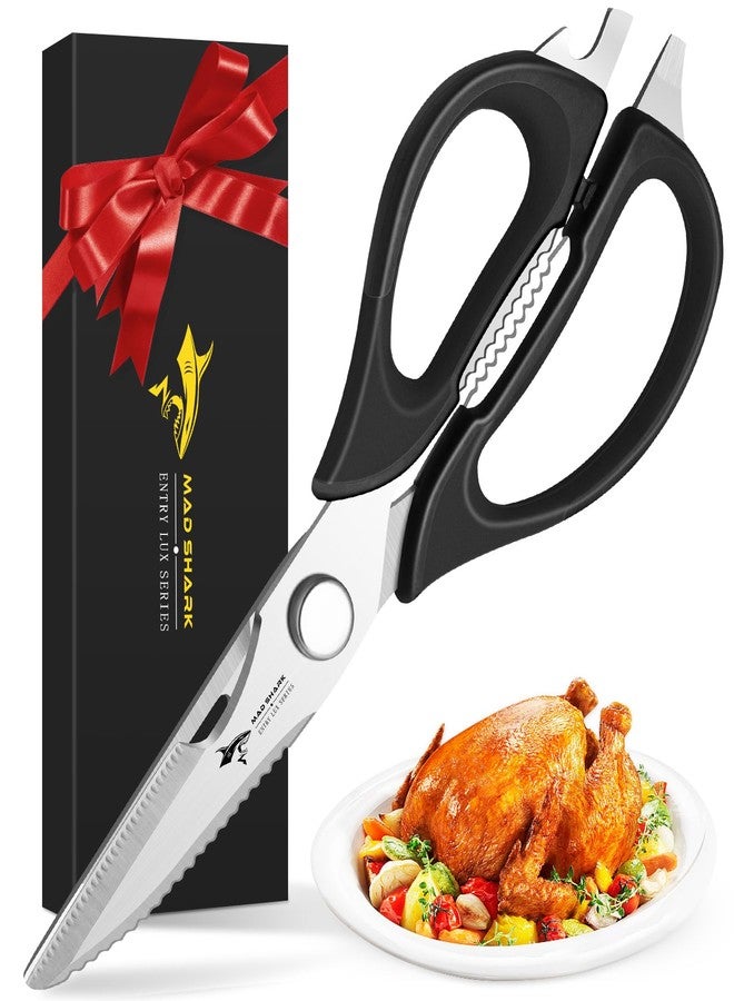 MAD SHARK Kitchen Scissors, All Purpose Kitchen Scissors, Dismountable, Stainless Steel Universal Scissors with Comfort Grip, Heavy Duty Poultry Scissors for Chicken, Meat, Fish, Dishwasher Safe - Image 1