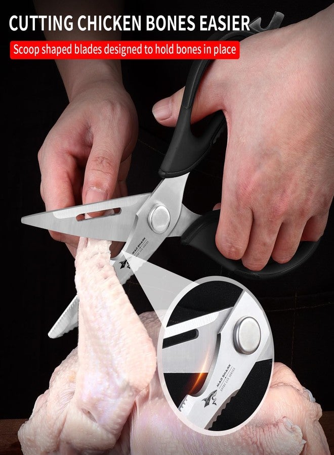 MAD SHARK Kitchen Scissors, All Purpose Kitchen Scissors, Dismountable, Stainless Steel Universal Scissors with Comfort Grip, Heavy Duty Poultry Scissors for Chicken, Meat, Fish, Dishwasher Safe - Image 2